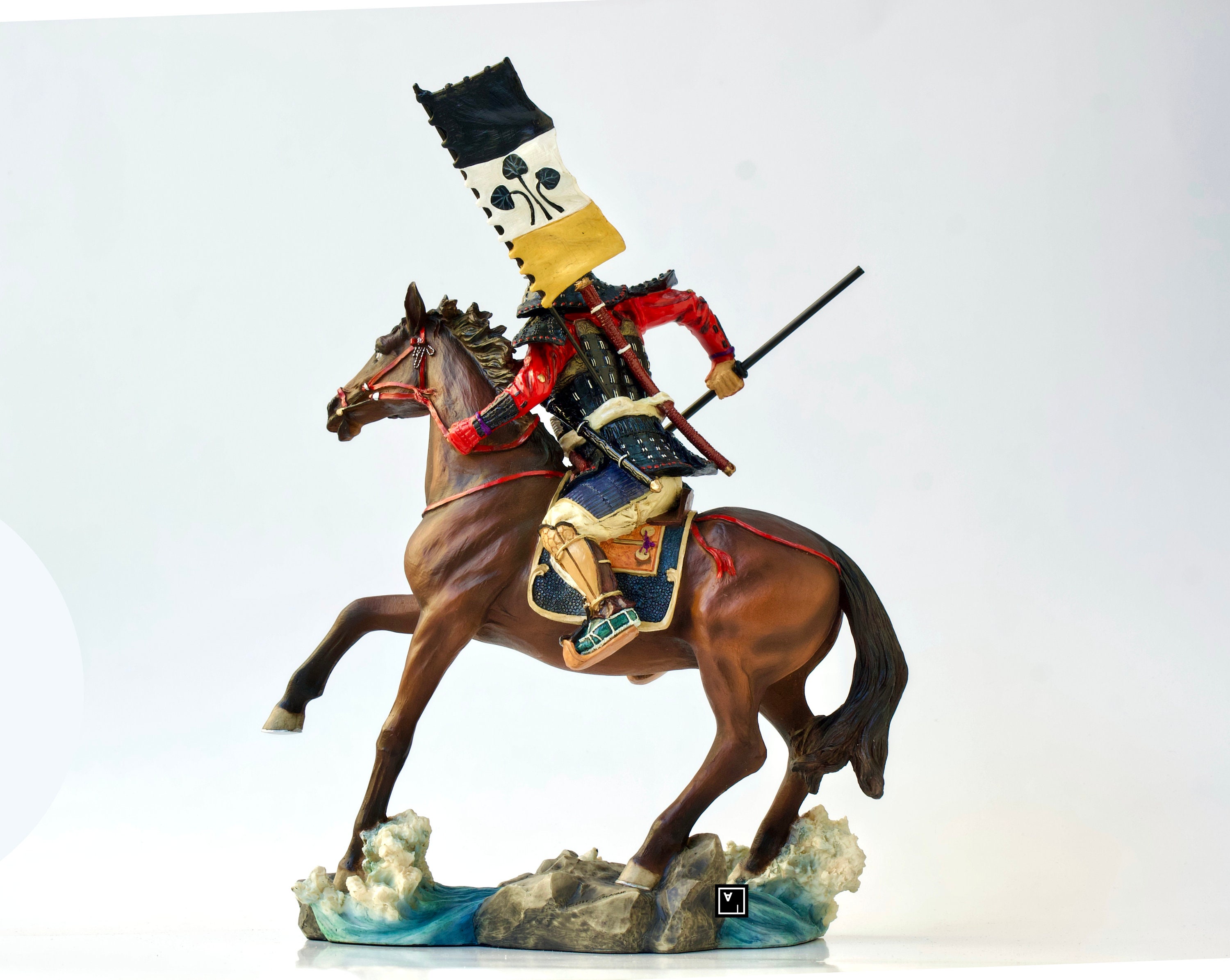 戦国時代の騎馬武者像：手塗り樹脂製 - Etsy 日本