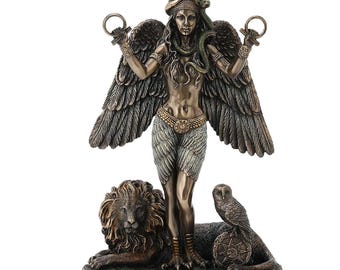 Ishtar Statue: Mesopotamian Goddess of Love and Power, Cold Cast Bronze