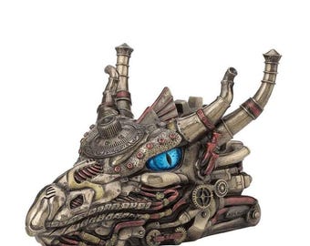 9.06 Inc Steampunk Decorative Dragon-Themed Figurine Trinket Box Jewelry Box
