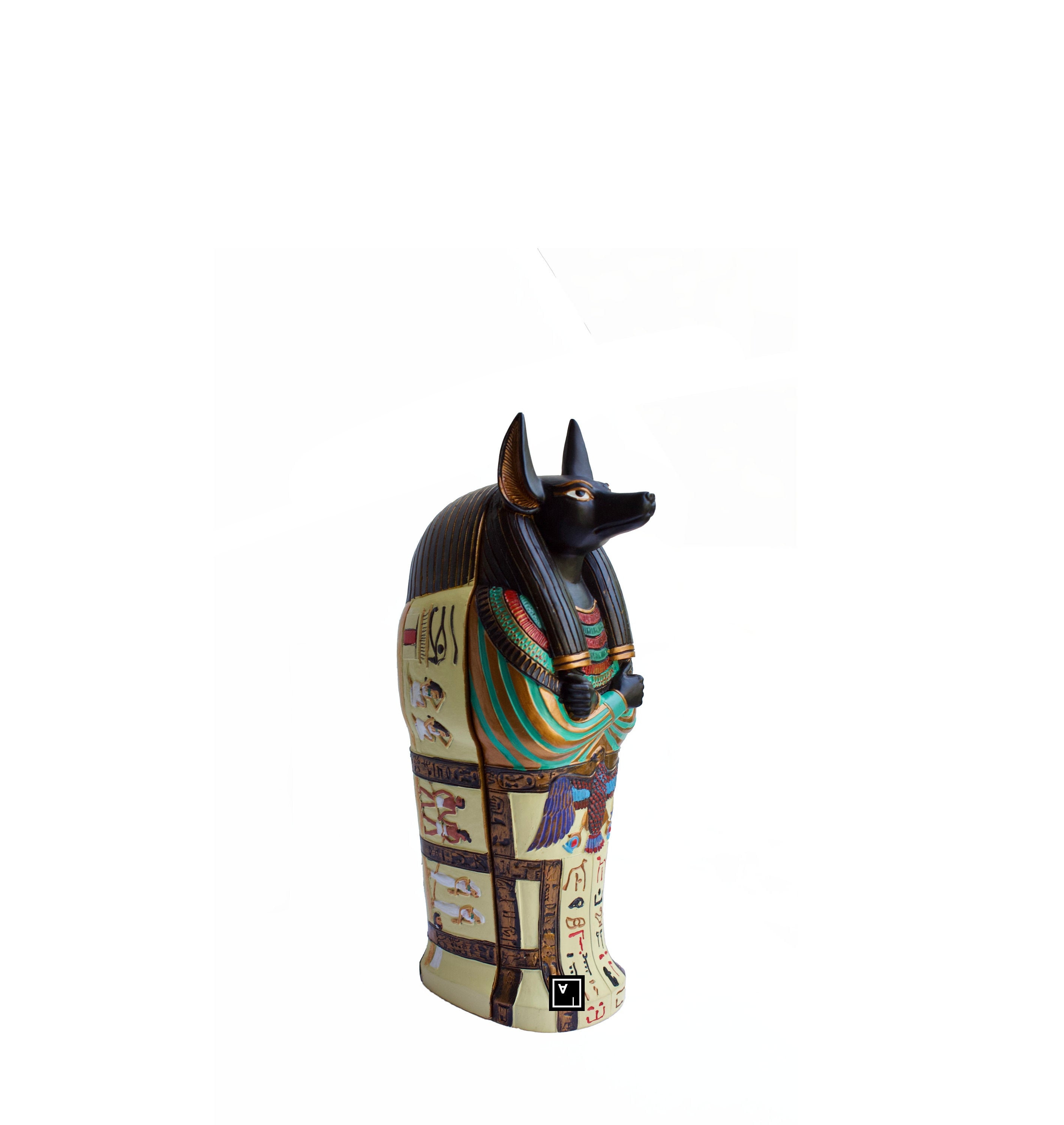 Egyptian Anubis Jeweled Box Collectible Egypt Jewelry Container 