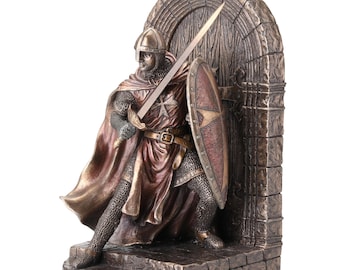 Maltese Crusader Bookend Bronze Knight Statue(single)