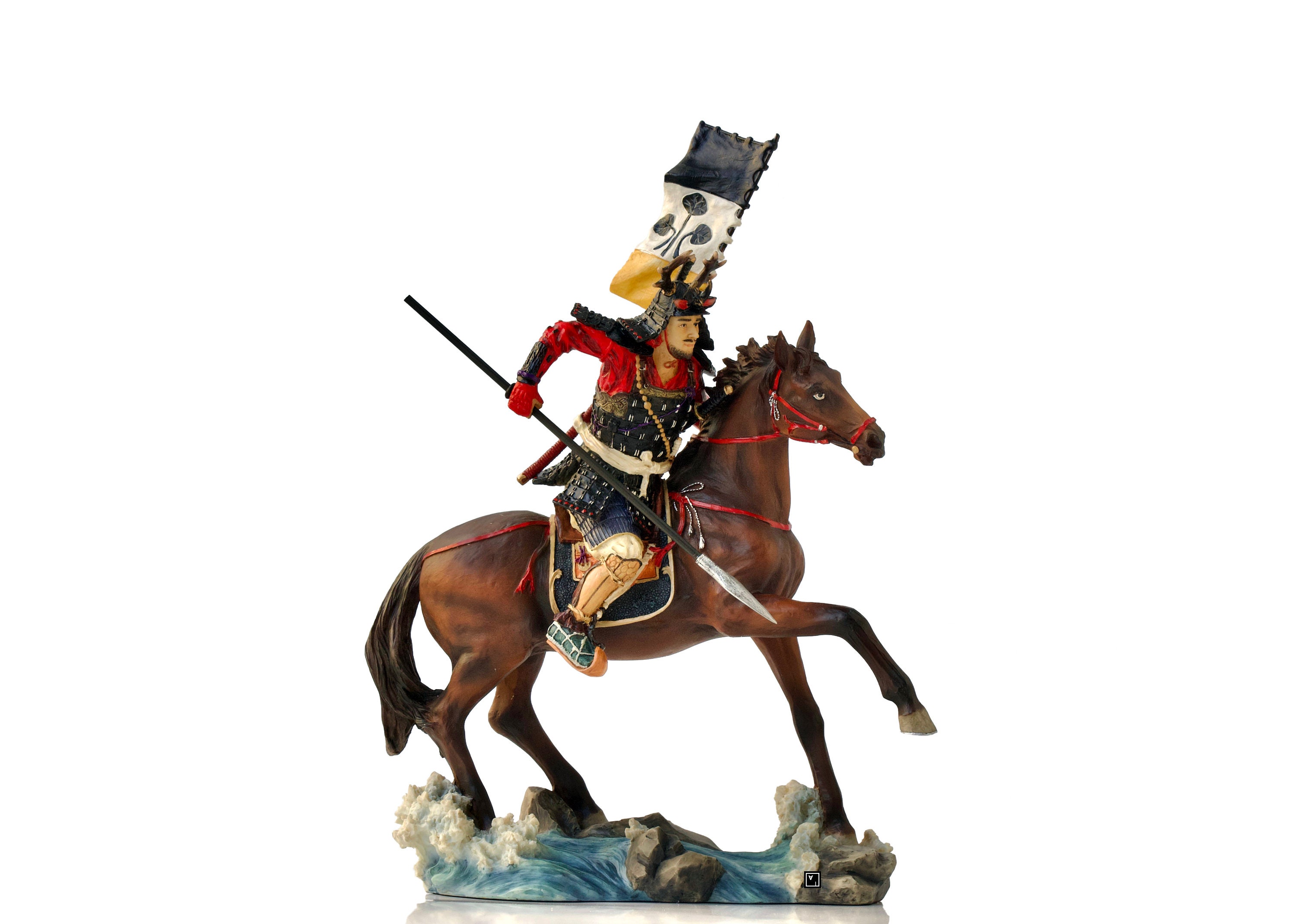 戦国時代の騎馬武者像：手塗り樹脂製 - Etsy 日本