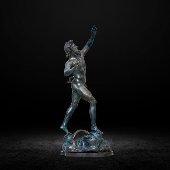 ブロンズ製踊る牧神彫刻：ポンペイのサテュロス像、35.44インチ - Etsy