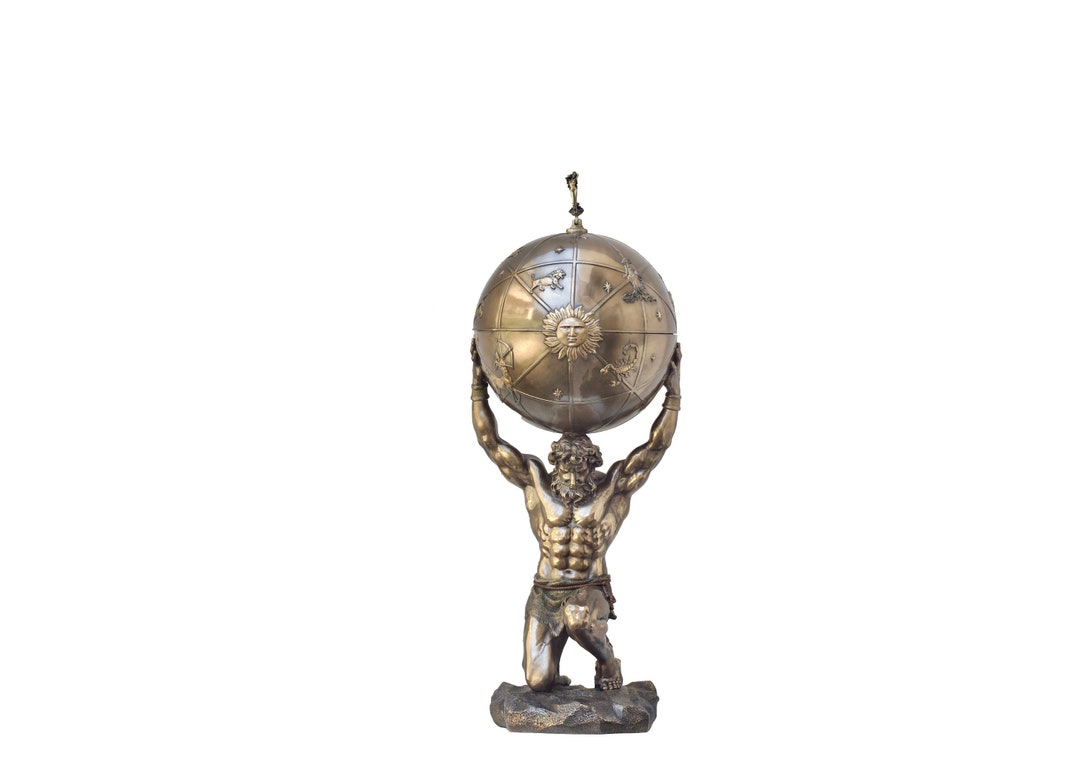 24.60 Inches Large Atlas Titan Statue. Greek Mythology Atlas Titan