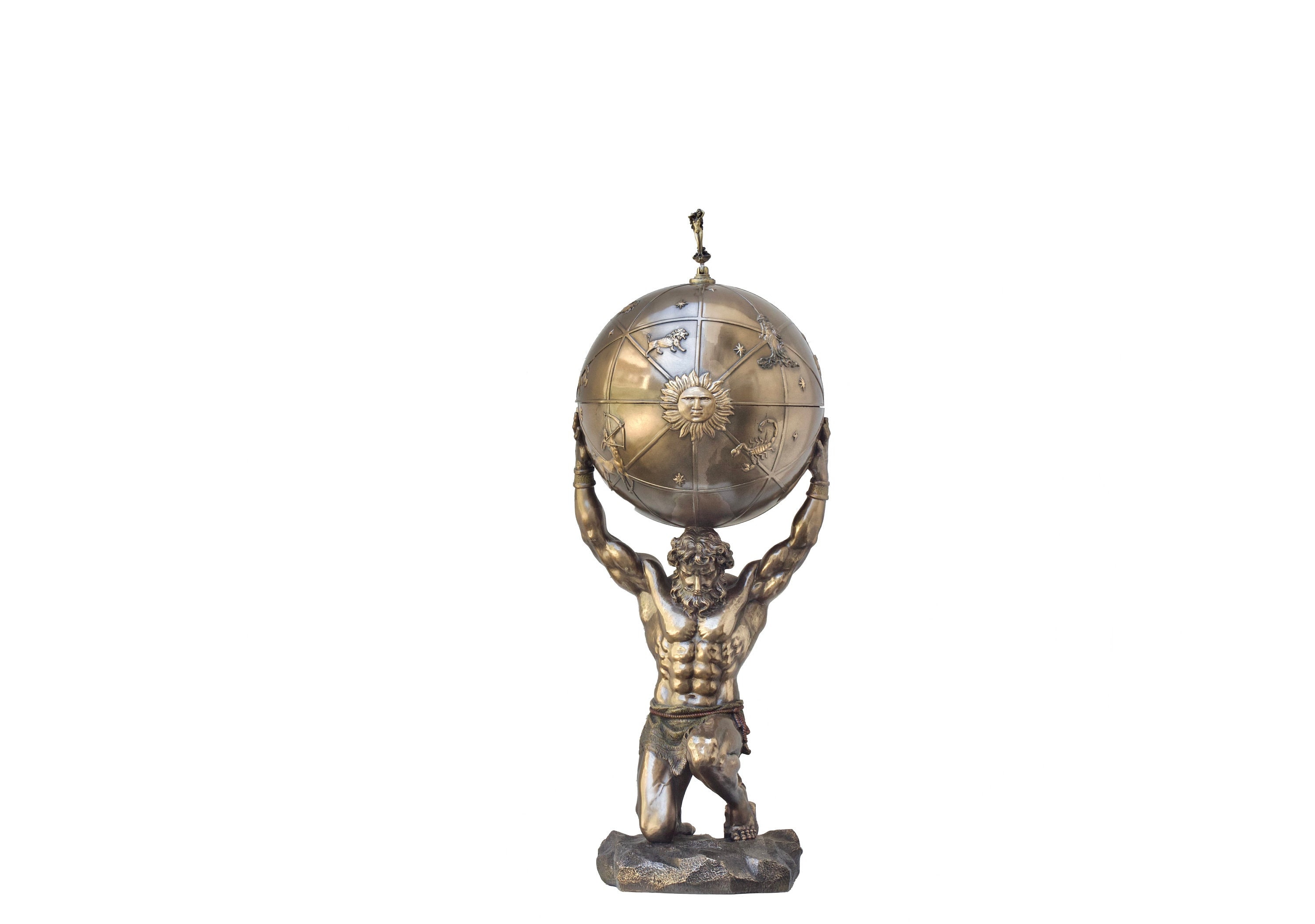 24.60 Inches Large Atlas Titan Statue. Greek Mythology Atlas Titan