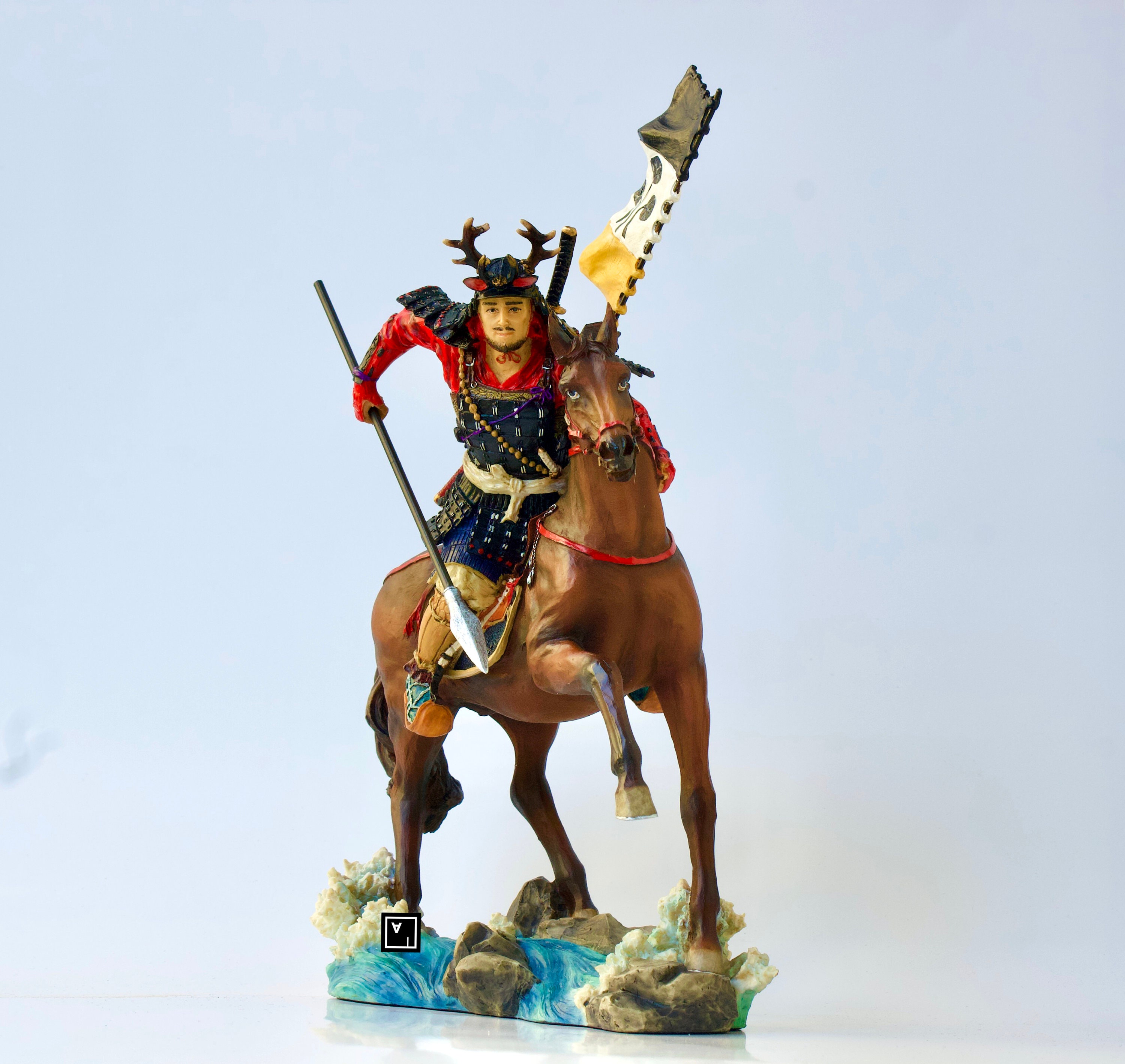 戦国時代の騎馬武者像：手塗り樹脂製 - Etsy 日本