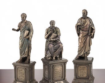 Greek Philosopher Sculptures Set | Socrates, Plato & Aristotle Statues