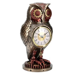 Steampunk Owl with Clock.Steampunk Figurine