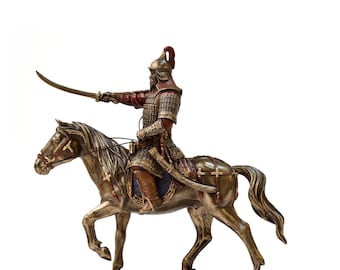 Genghis Khan Statue: Cold Cast Bronze Mongolian Warrior