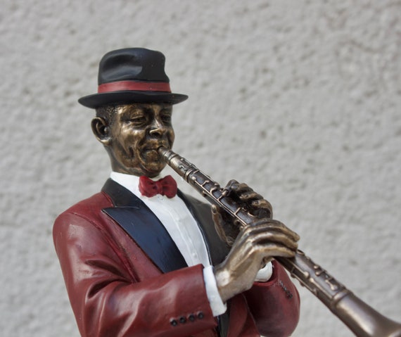 ヴェロネーゼ ジャズ クラリネット奏者の置物：ブロンズ樹脂像 - Etsy 日本