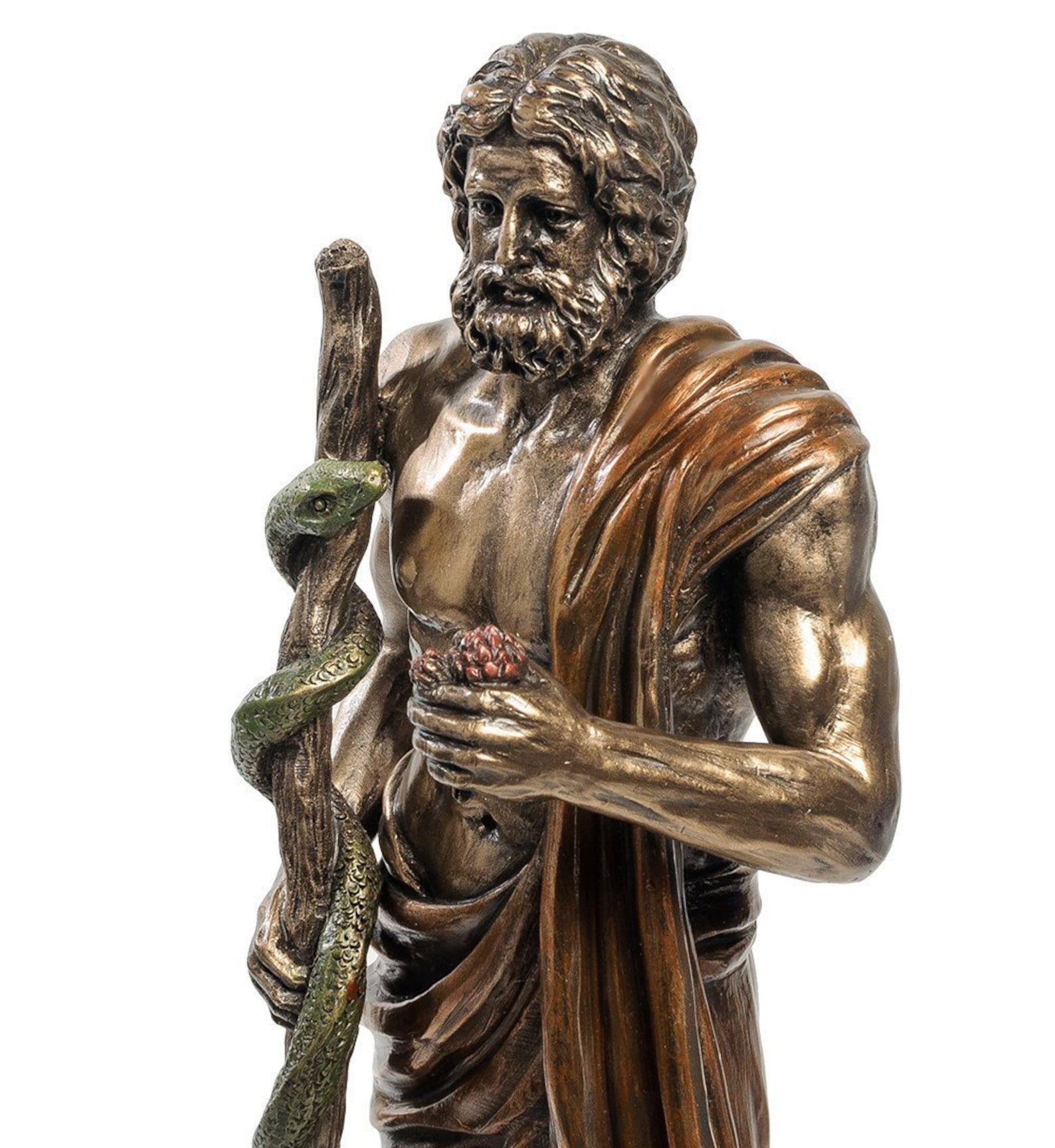 Asclepius Statue With Rod of Asclepius. Greek God of Medicine Etsy