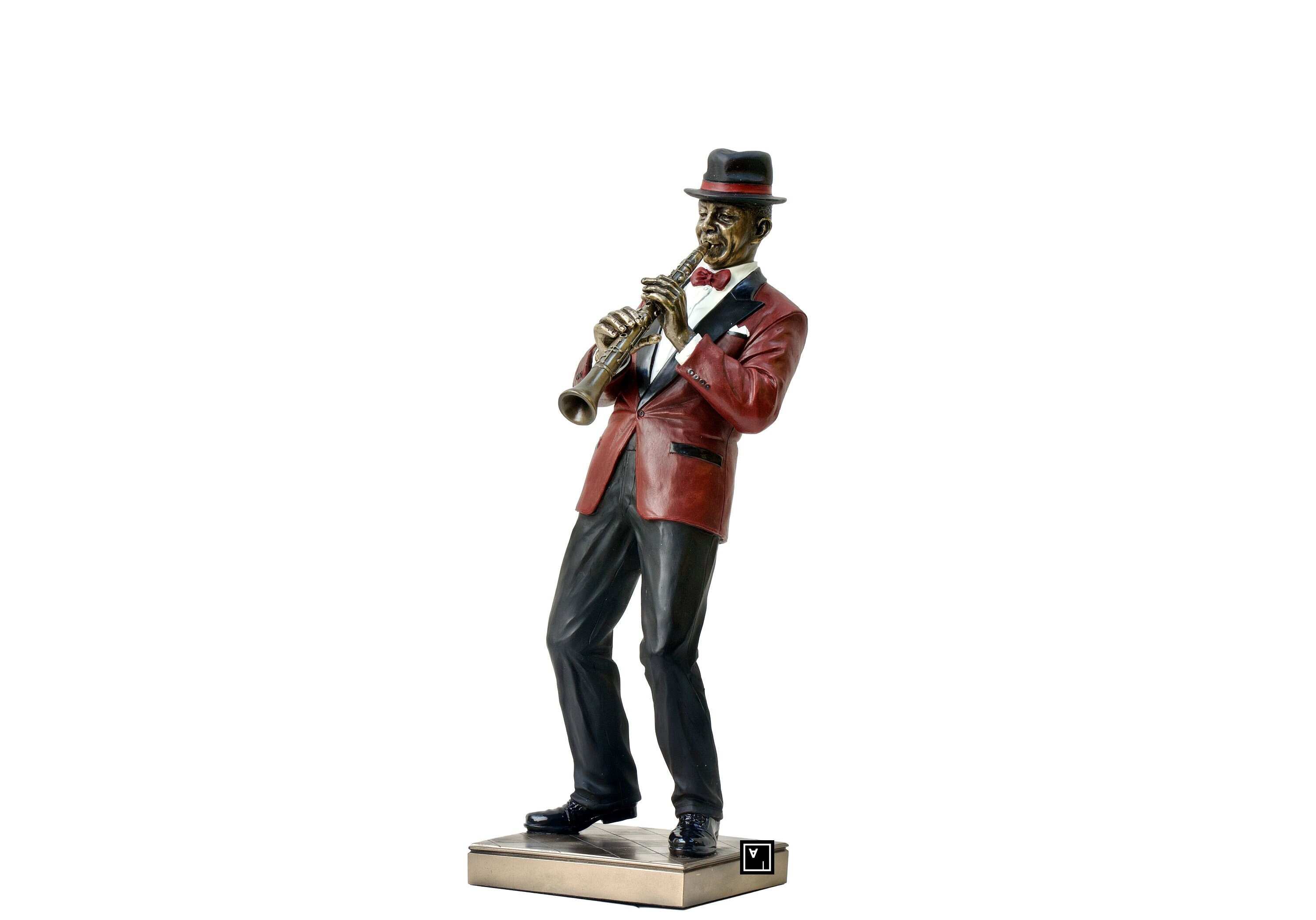 ヴェロネーゼ ジャズ クラリネット奏者の置物：ブロンズ樹脂像 - Etsy 日本
