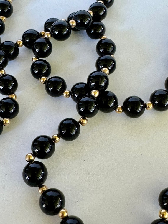 OLD TIFFANY 1980's ONYX BALL NECKLACE Tiffany & Co Silver Onyx