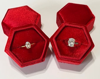 Diamond Engagement Ring, 10k or 14k Yellow Gold Moissanite Engagement Ring-Conflict Free Diamonds