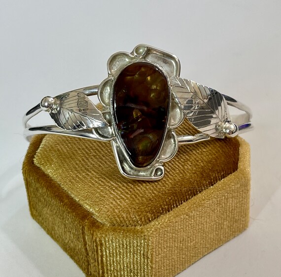 Sterling Silver Mexican Fire Agate Cuff Bracelet Sterling Silver Mexican Fire Agate Cuff Bracelet