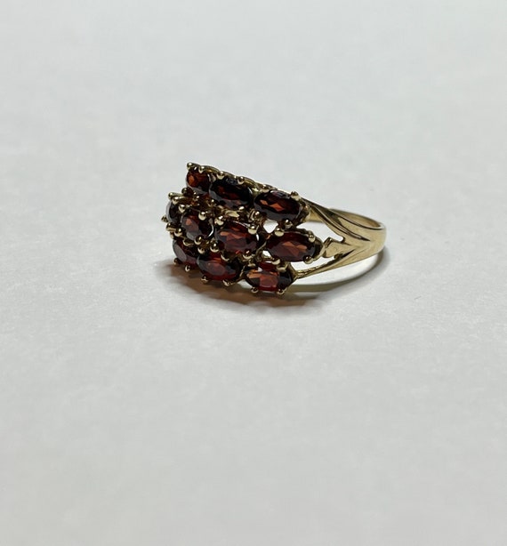 Vintage 10k Yellow gold Natural Garnet Detailed C… - image 5