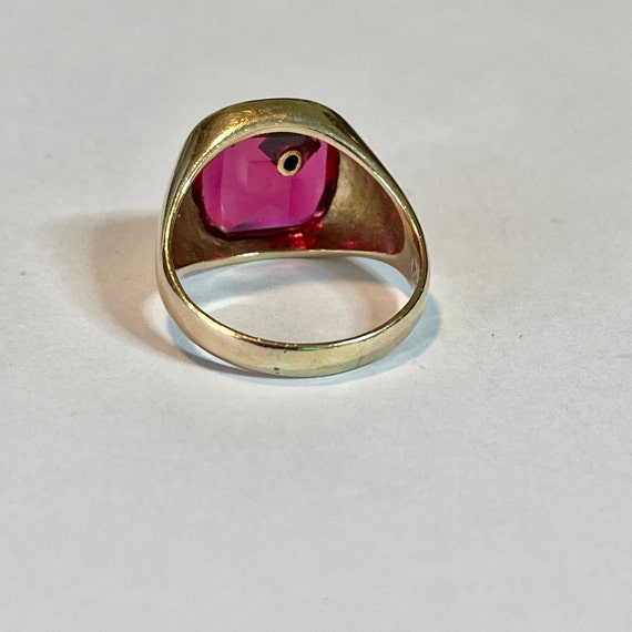 Created Ruby & Natural Diamond Ring - Vintage 10k… - image 8
