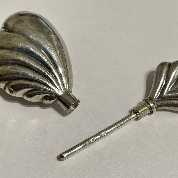 Vintage Sterling Silver Puffed Scallop Design Per… - image 7