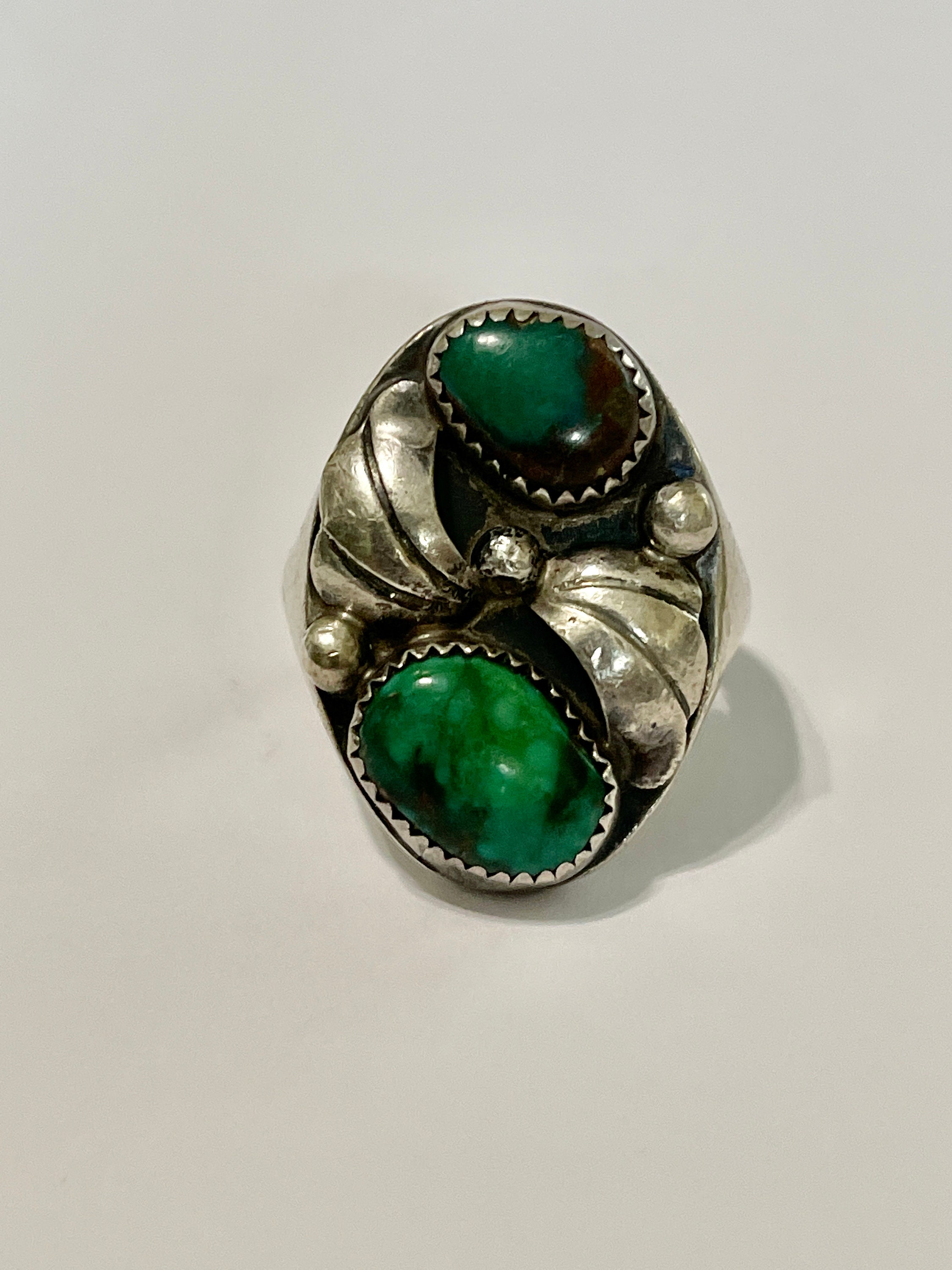 Vintage Green Turquoise Ring Southwest ring old pawn jewelry | Etsy