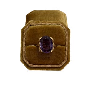 Retro 14k Gold Color Change Sapphire Ring - 1940s Cocktail Ring