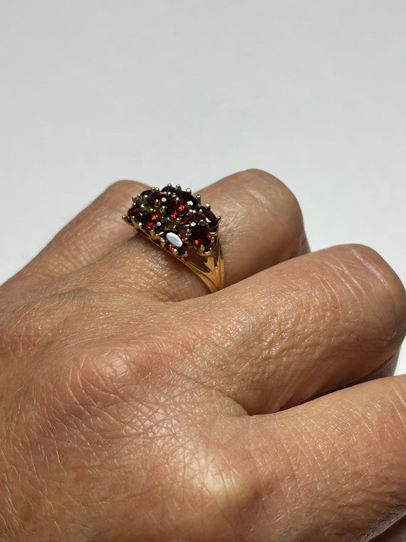 Vintage 10k Yellow gold Natural Garnet Detailed C… - image 6