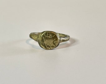 Early Christian Gilt Bronze Ring: Star of Bethlehem, Size 1 1/2