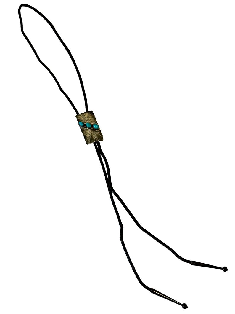 Turquoise Native Navajo American Sterling Silver Vintage Bolo Tie ...