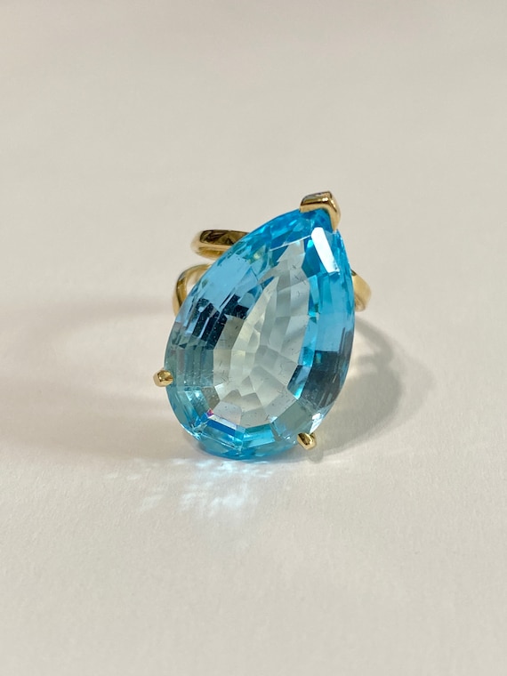 &*&様 BlueTopaz　goldring　Priceless Blue Topaz & Diamond Cocktail Ring in 14k Yellow Gold