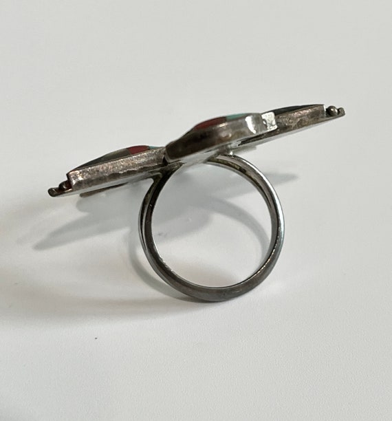 Zuni Thunderbird Ring- Vintage Mid Century 60's e… - image 8