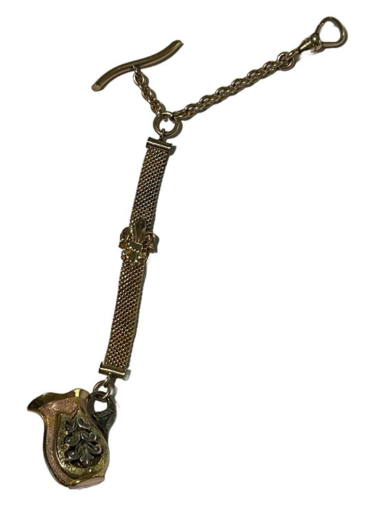 Antique Pocket Watch Chain and Fob - Antique Tri … - image 4