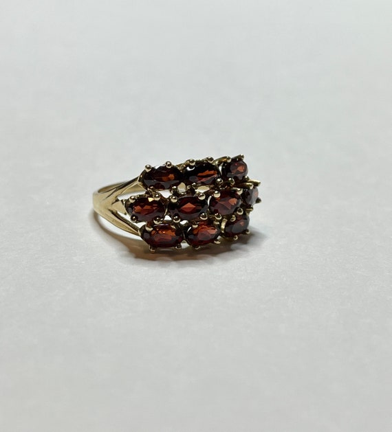 Vintage 10k Yellow gold Natural Garnet Detailed C… - image 3