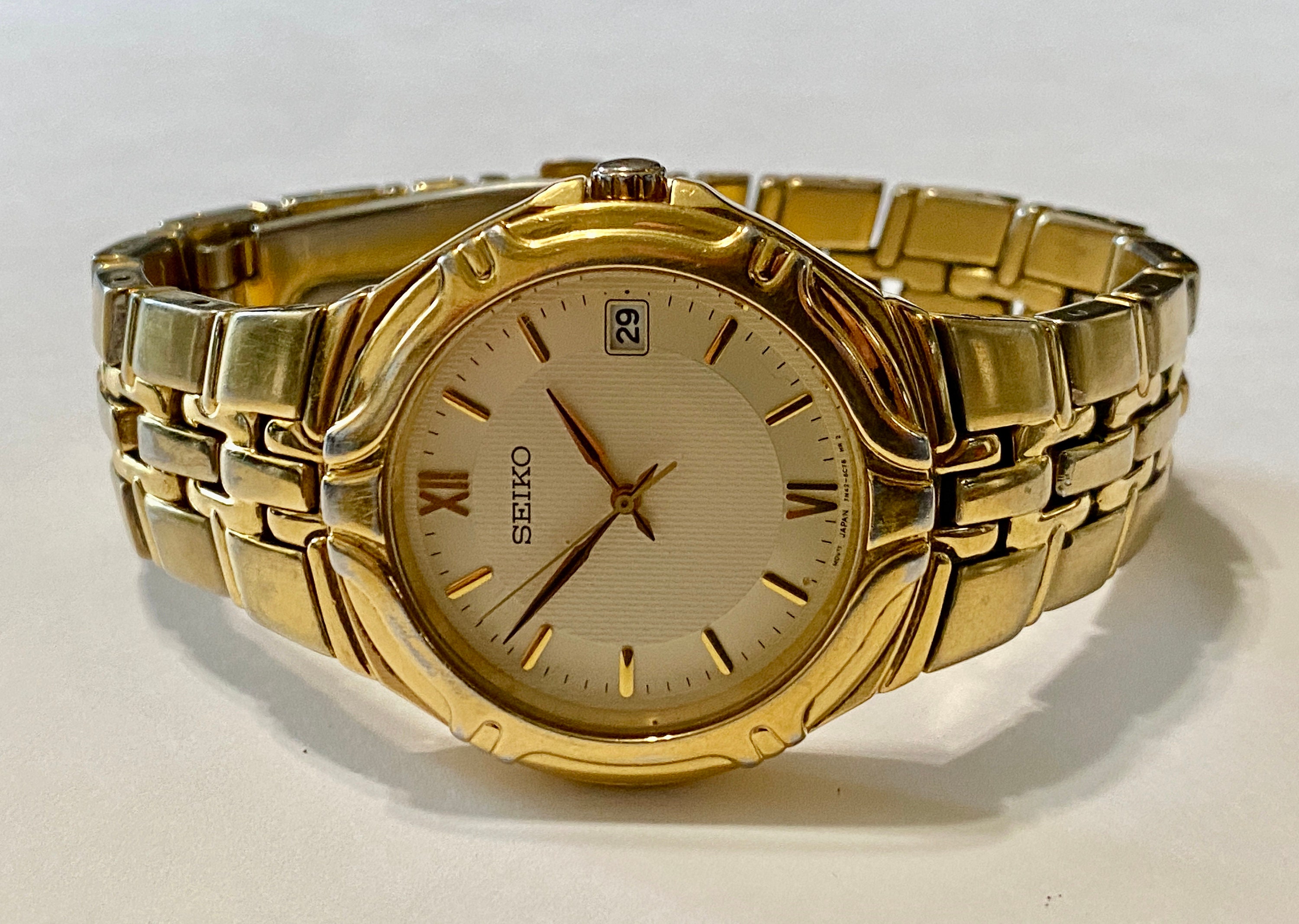 Buy Seiko Mens Dress Watch 7N42-6C10 Vintage Mens Gold Tone Online in India  - Etsy