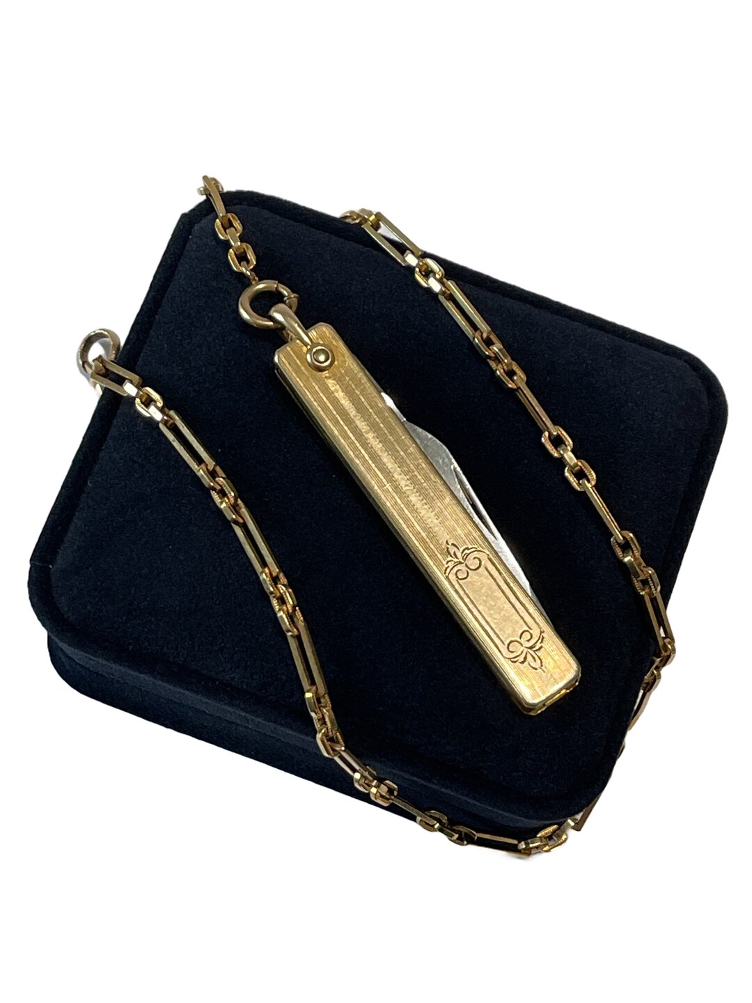 Simmons Pocket Knife & Watch Chain Antique Gold Filled Art Etsy