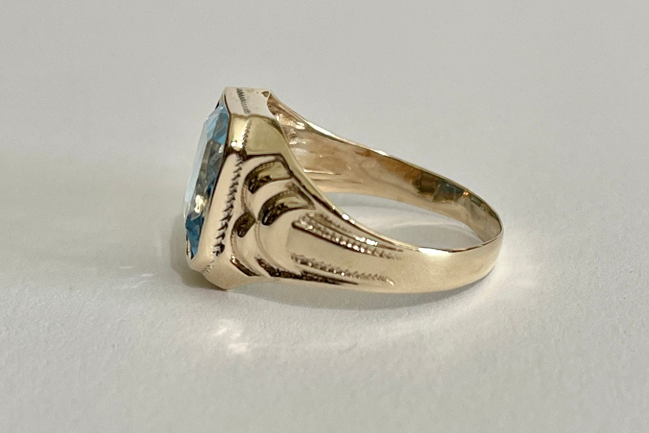Art Deco Ostby and Barton Ring - 1920's- 10k Yellow Gold