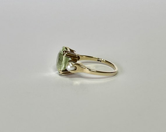 Created Spinel and Pearl Ring - Retro 10k YG 3.87… - image 6