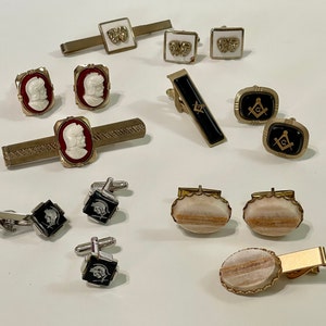 Vintage Cufflink Sets: Masonic, Intaglio, Cameo - Men's Accessories image 1