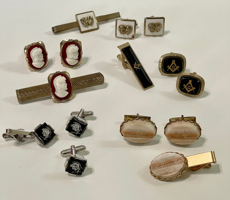 Vintage Cufflink Sets: Masonic, Intaglio, Cameo - Men's Accessories image 1