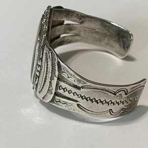 Navajo petrified Wood Sterling Silver Vintage Cuff Bracelet 40's Era ...