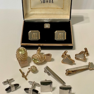 Swank Cufflink Sets- Vintage 40's & 50's Mens Fashion Accessories- Fine Statement Swank Sets