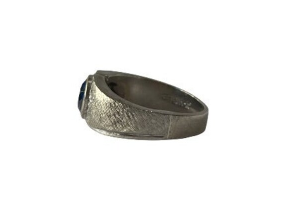 Created Blue Spinel Ring - Vintage 10k White Gold… - image 7