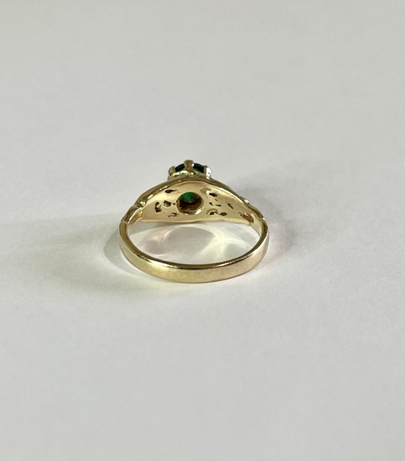 Created Emerald Ring - 14k Yellow Gold Green .84 … - image 9
