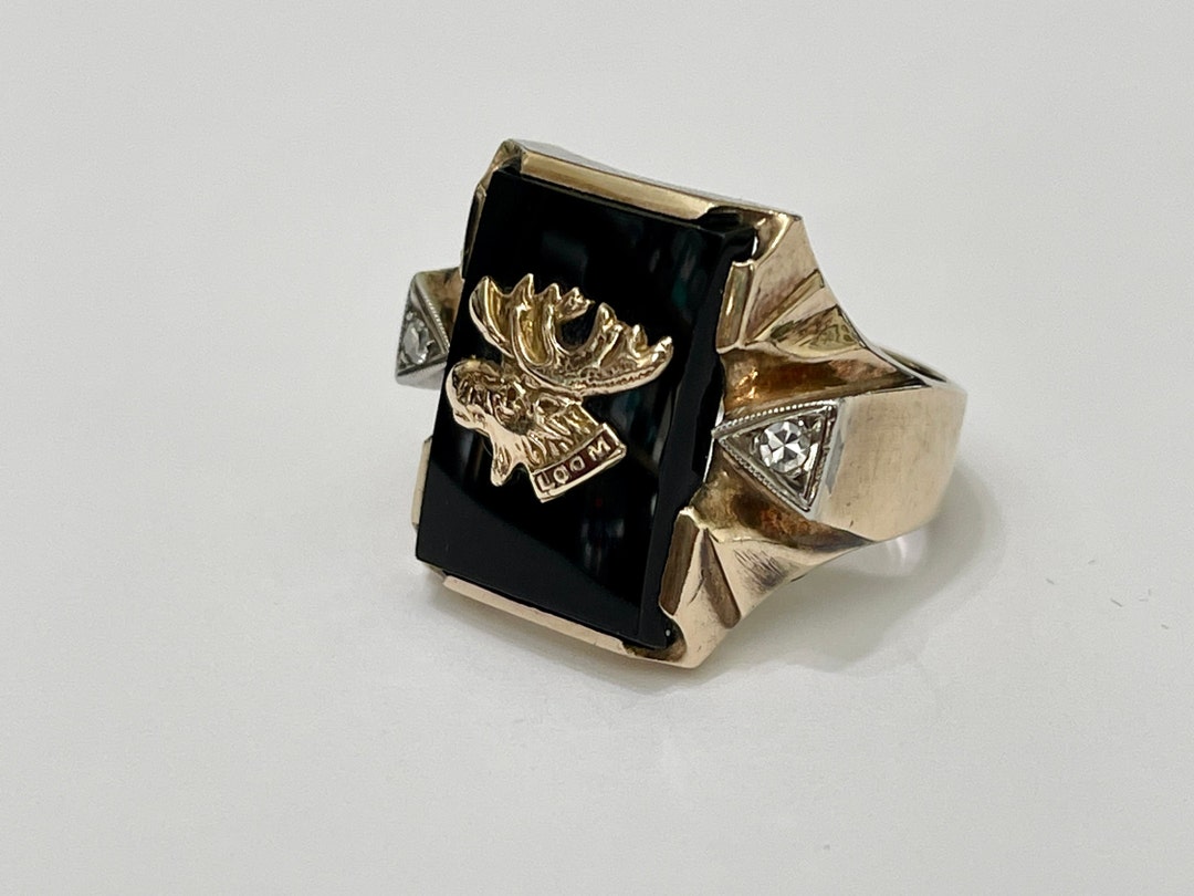 ヴィンテージ リング Jet Black Onyx Gothic Victorian Filigree Flapper 1920's
