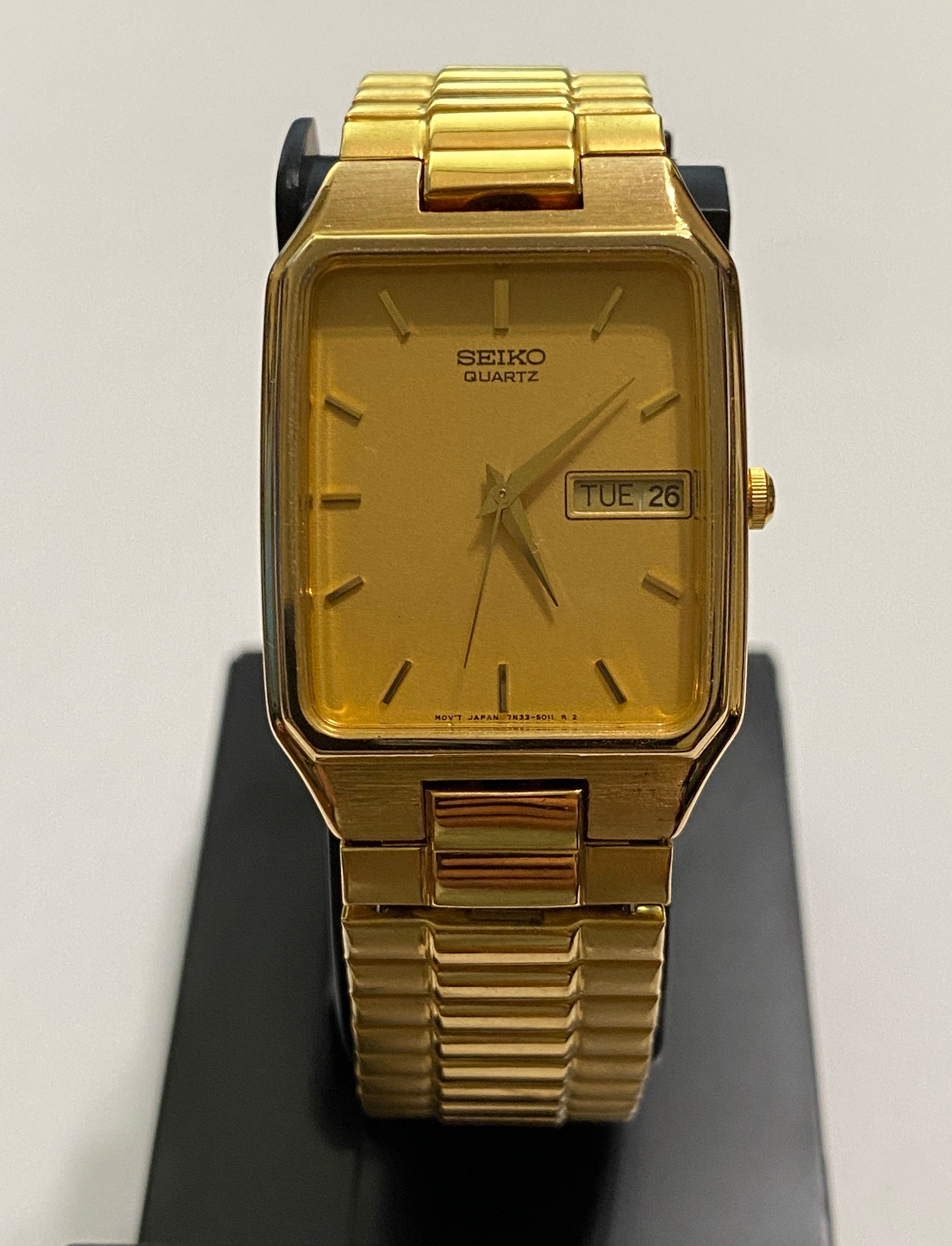 Vintage 1980's Seiko Analog Watch Gold Tone 7N33-5028 R1 - Etsy India