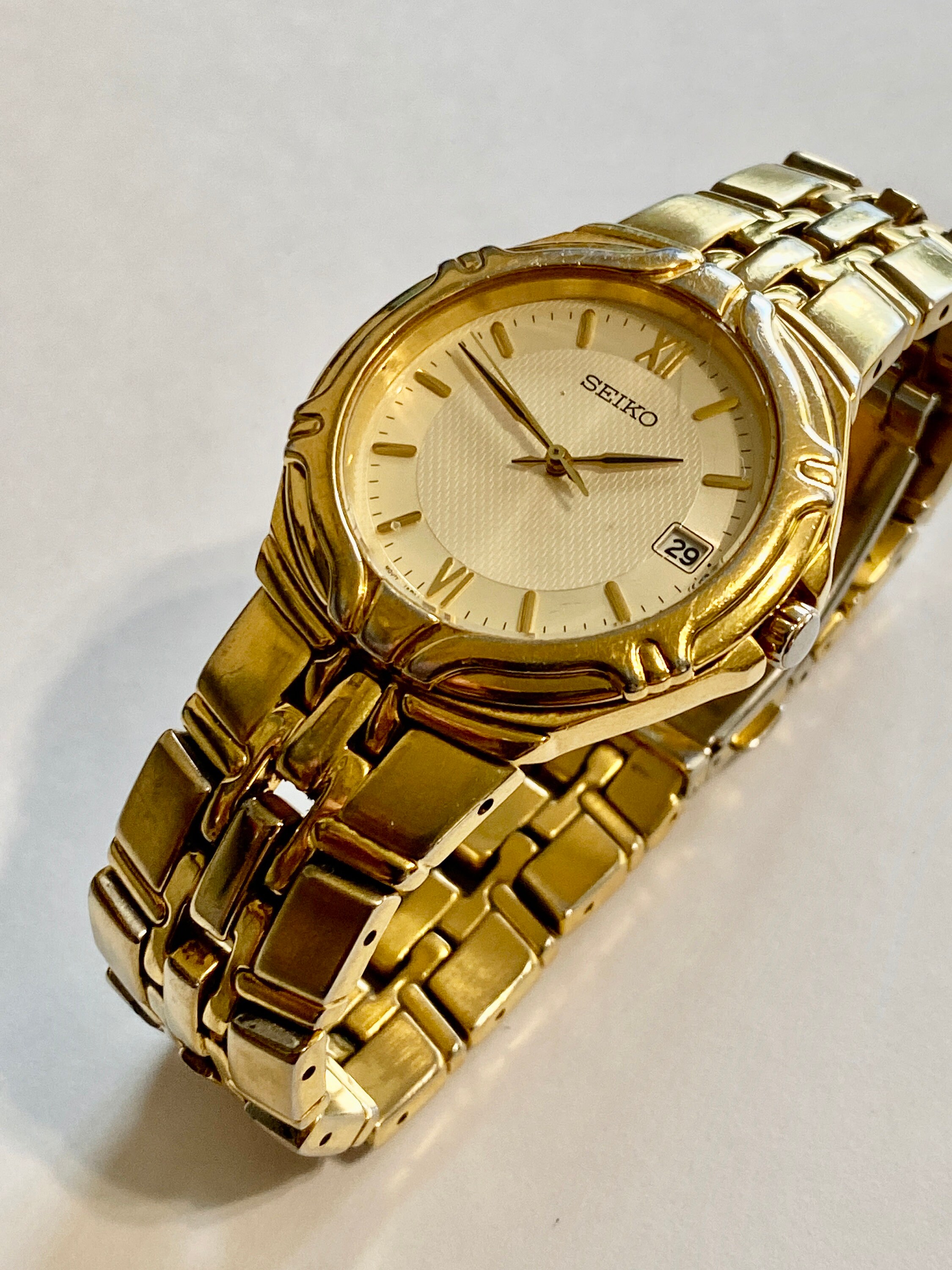 Buy Seiko Mens Dress Watch 7N42-6C10 Vintage Mens Gold Tone Online in India  - Etsy