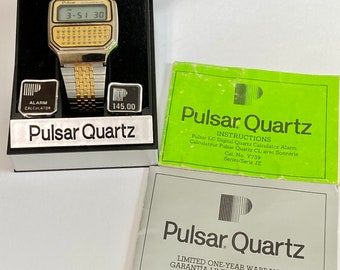Vintage 1970's Pulsar Y739-5019 Calculator-Alarm Watch