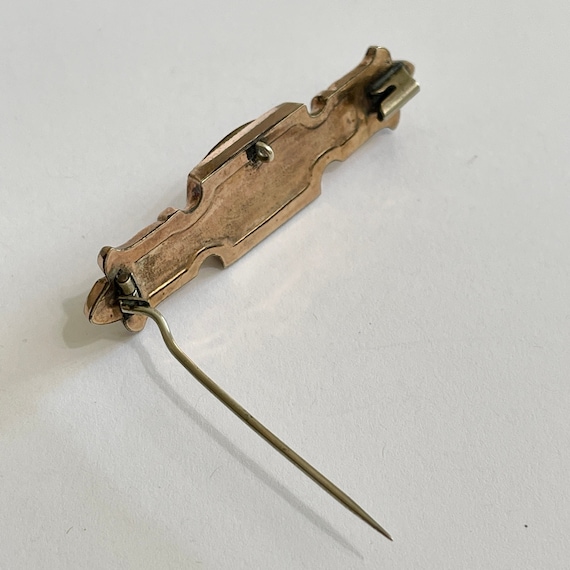 Antique Bar Pin Victorian Era Rolled Rose Gold Bar … Gem