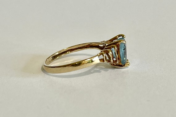 Blue Topaz  Ring -14k yellow Gold 1.71 CT Heart G… - image 8