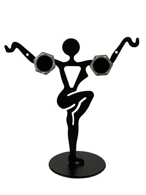 Art Deco Onyx Earrings: Platinum & 14k Gold Cuffl… - image 2