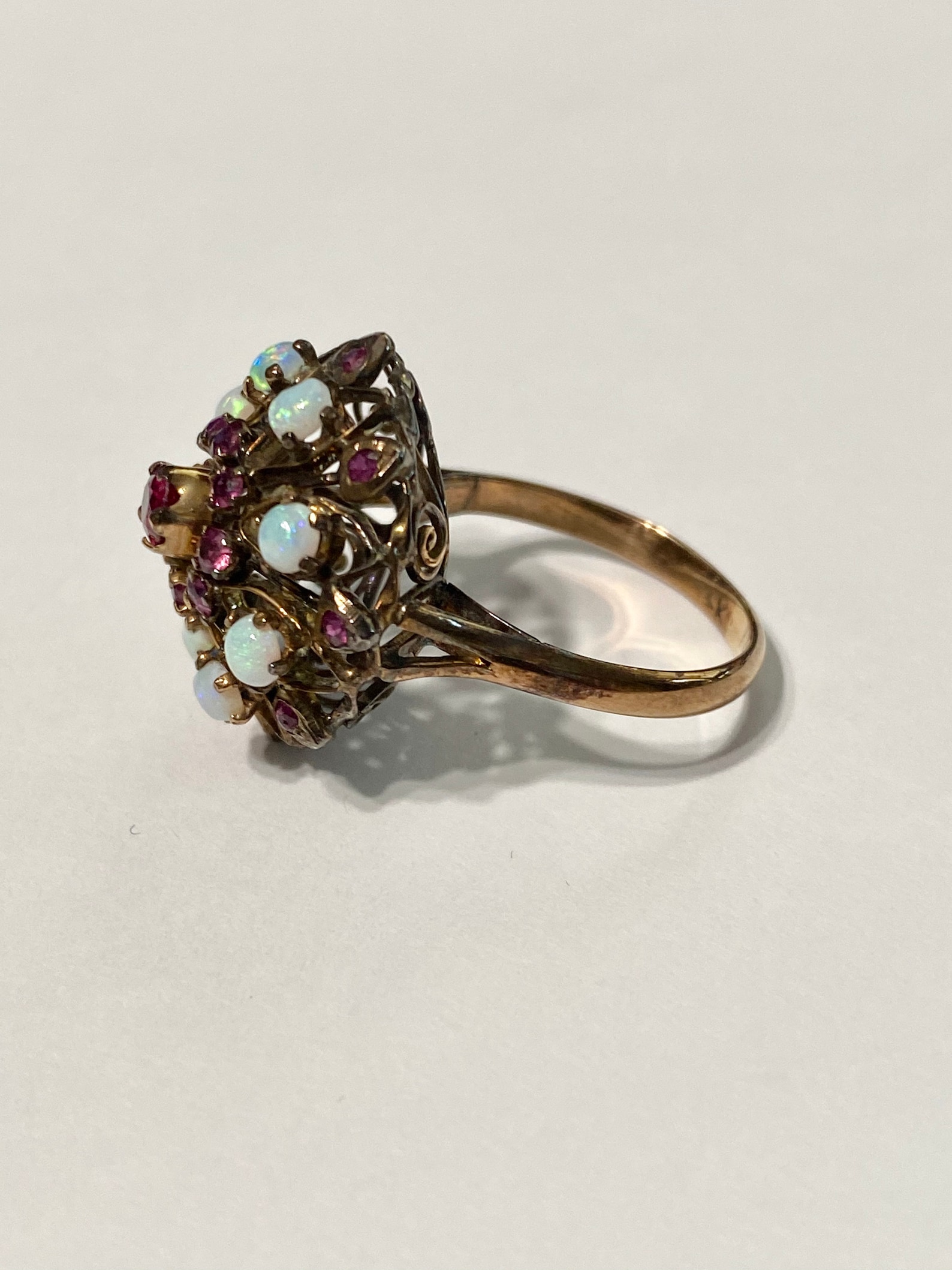 Ruby & Opal Ring Vintage 14k Rose Gold Harem Princess Ring - Etsy