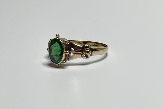 Created Green Tourmaline - 10K Victorian Era Rose… - image 4